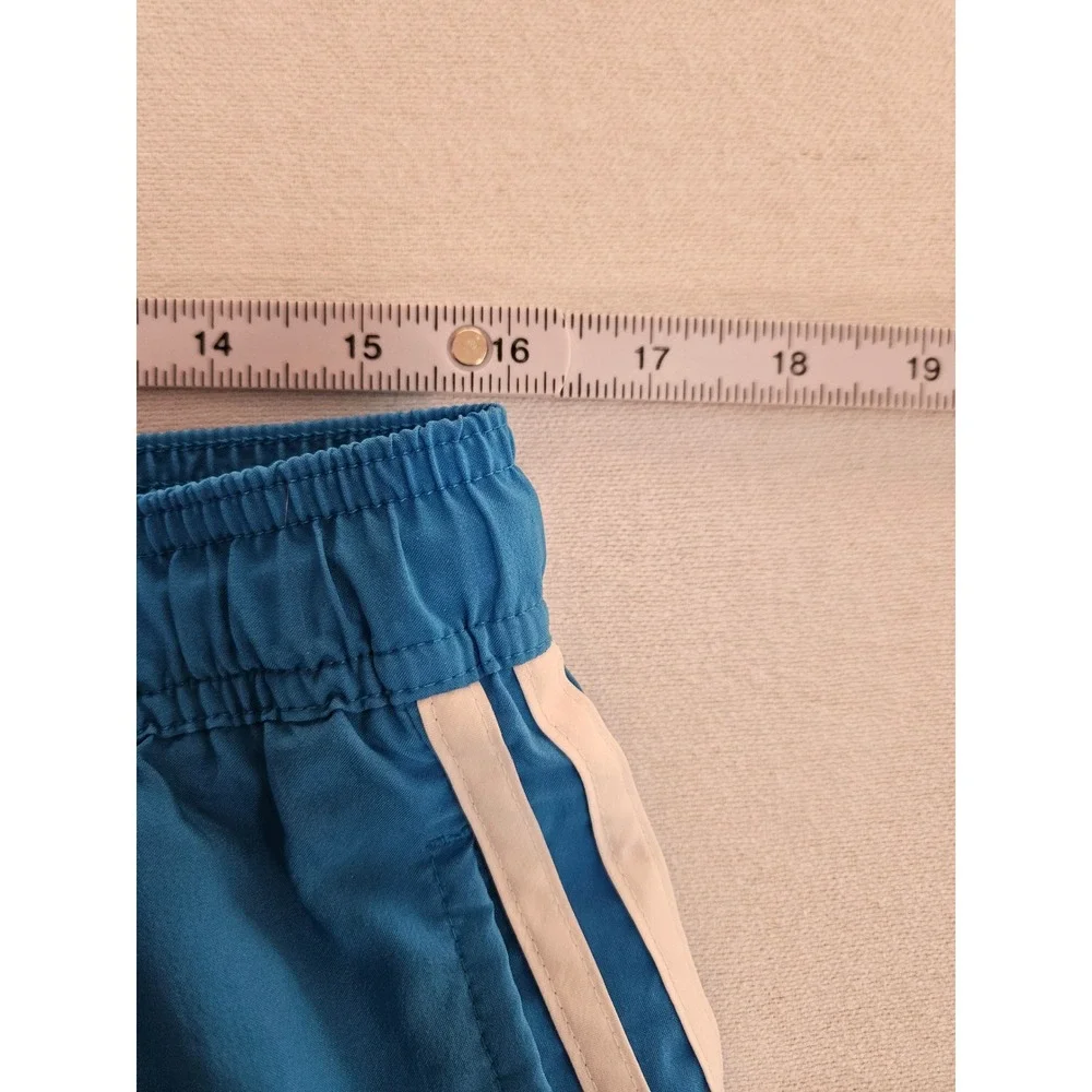 Adidas Swim Shorts Mens Large Blue 3-Stripe End Plastic Waste Drawstring 7.5